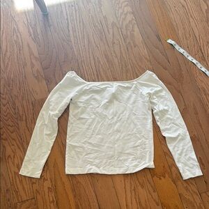 VENUS white Fitted Long Sleeve Blouse